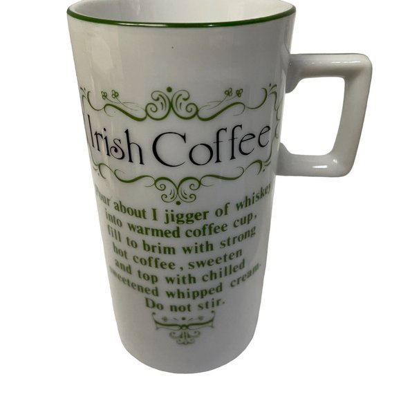 Vintage IRISH COFFEE Mugs Cups Set of 4 Irish Coffee Recipe St. Patricks Day 4"H - Picture 3 of 6